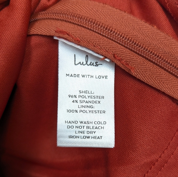 Lulu’s Rust Red Orange Exceptional Allure Satin Cropped Tank Top Size M - Picture 7 of 7